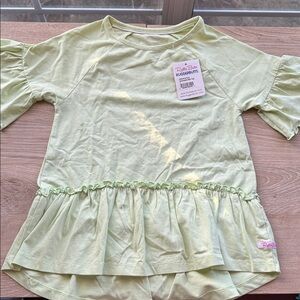 Ruffle Butts Light Green Peplum Top
